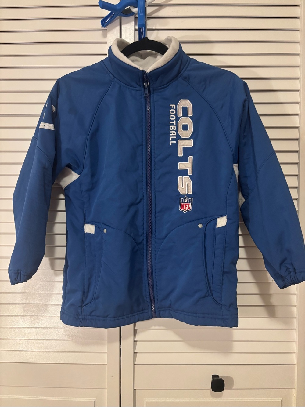 Reebok Youth Colts Blue Puffer Jacket with White Accents